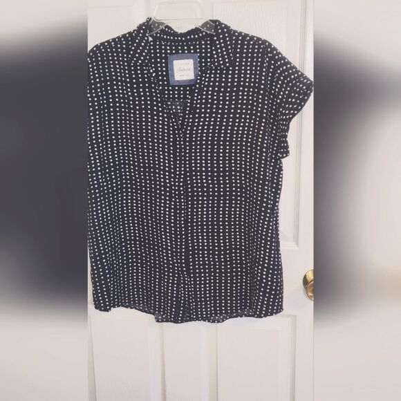 Jachs Girlfriend XXL Black White Shrtslv Polka Dots  Button Down Women Shirt - Picture 1 of 8